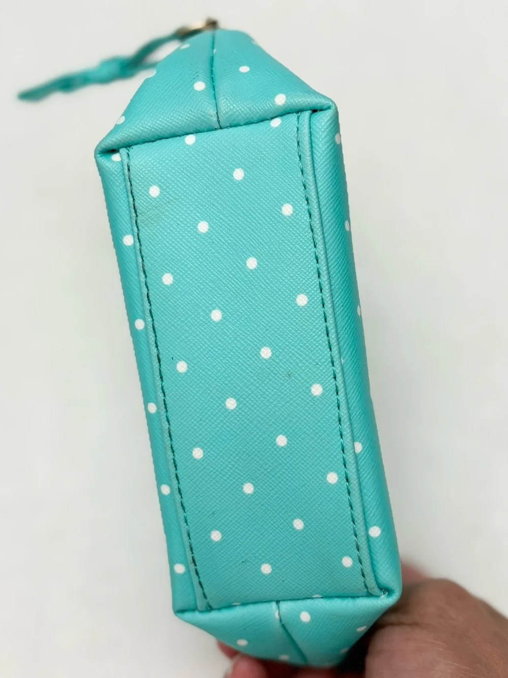 kate spade tea garden dot dome cosmetic pouch turquoise white